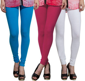 Both11 Women's Light Blue, Pink, White Leggings Pack Of 3