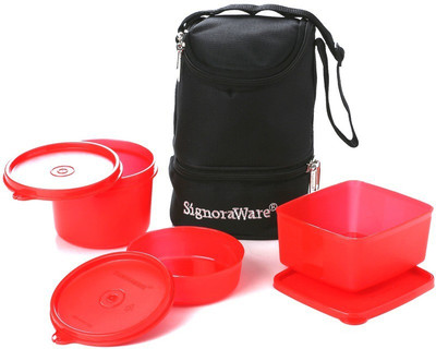 Signoraware 525 Trio With Bag 3 Containers Lunch Box Signoraware 525 Trio With Bag 3 Containers Lunch Box