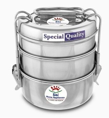 Sai Home Appliances 24 Carat Tiffin Wo/P 8*3 3 Containers Lunch Box Sai Home Appliances 24 Carat Tiffin Wo/P 8*3 3 Containers Lunch Box
