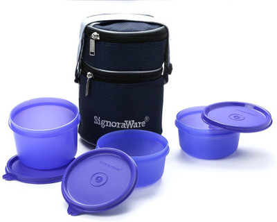 Signoraware 538 Officers (With Bag) 3 Containers Lunch Box