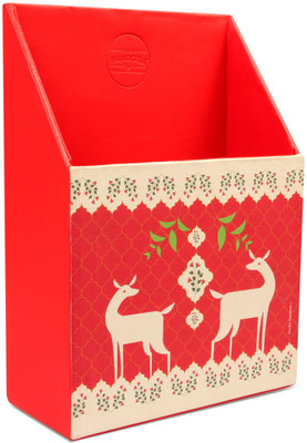 69% OFF on Studio Pandora Pink Deer PU Leather Table Top Magazine Holder