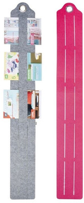 PT Magazine holder Hang On felted grey w. pink Wall Hanging Magazine Holder PT Magazine holder Hang On felted grey w. pink Wall Hanging Magazine Holder