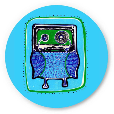 33% OFF on PosterGuy The Singing Owl Blue Quirky Illustration Fridge Magnet