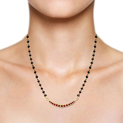 35% OFF on JacknJewel Regular Ruby Yellow Gold Mangalsutra