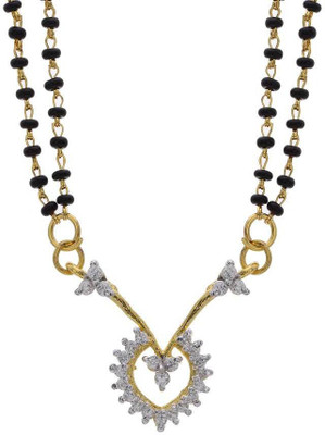 24% OFF on Pearls Cart Ad Stone Studded Cubic Zirconia Alloy Mangalsutra