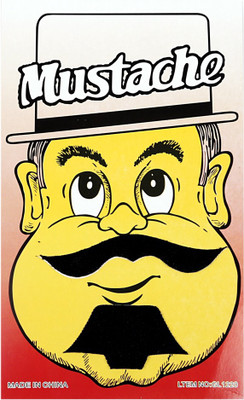 Funcart Single Stick On Moustache With Beard Design 1 Party Mask (Black, Pack Of 1)