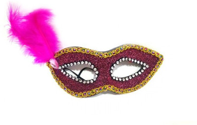 Mypartyshoponline Glitter Foam With Feather Party Mask Mypartyshoponline Glitter Foam With Feather Party Mask