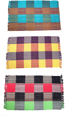 40% OFF on Bio Fashion Cotton Medium Floor Mat Multicolor, 3 Mat