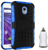 Chevron Hybrid Military Grade Armor Kick Stand Back Cover Case for Moto G (3rd Generation) with USB Car Charger (Blue) Combo Set
Chevron Hybrid Military Grade Armor Kick Stand Back Cover Case for Moto G (3rd Generation) with USB Car Charger (Blue) Combo Set