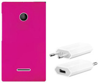 Chevron Premium Back Cover Case for Microsoft Lumia 435 with USB Mobile Wall Charger (Rose Pink) Combo Set
Chevron Premium Back Cover Case for Microsoft Lumia 435 with USB Mobile Wall Charger (Rose Pink) Combo Set