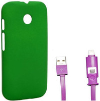 Chevron Premium Back Cover Case with 2 In 1 Data Cable (Micro USB & Lighting) for Moto E (2nd Gen) 3G (Green) Combo Set
Chevron Premium Back Cover Case with 2 In 1 Data Cable (Micro USB & Lighting) for Moto E (2nd Gen) 3G (Green) Combo Set