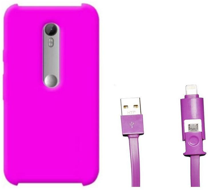 Chevron Premium Back Cover Case for Moto G (3rd Generation) with 2 In 1 Data Cable (Micro USB & Lighting) (Rose Pink) Combo Set
Chevron Premium Back Cover Case for Moto G (3rd Generation) with 2 In 1 Data Cable (Micro USB & Lighting) (Rose Pink) Combo Set
