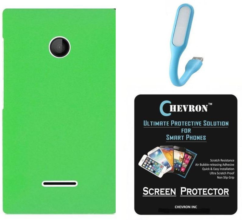 Chevron Premium Back Cover Case for Microsoft Lumia 435 with HD Screen Guard & Mini USB LED Light Lamp (Charm Green) Combo Set
Chevron Premium Back Cover Case for Microsoft Lumia 435 with HD Screen Guard & Mini USB LED Light Lamp (Charm Green) Combo Set