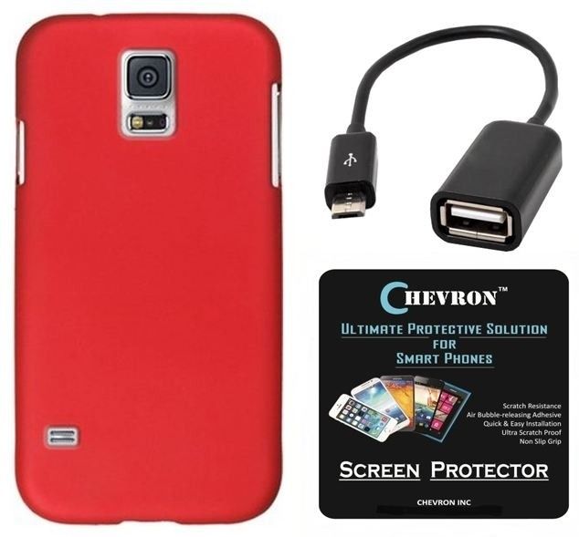 Chevron Premium Back Cover Case with HD Screen Guard & Micro OTG Cable for Samsung Galaxy S5 (Red) Combo Set
Chevron Premium Back Cover Case with HD Screen Guard & Micro OTG Cable for Samsung Galaxy S5 (Red) Combo Set