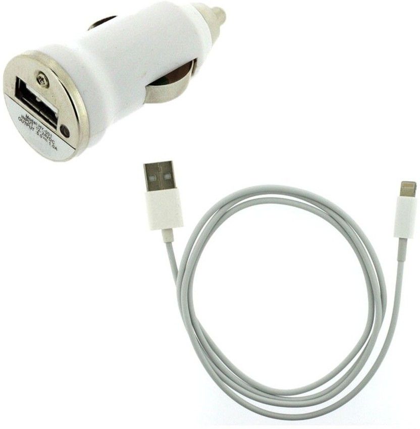 Trost USB Car Charger and Iphone 5/5c/5s USB cable Combo Set Price in