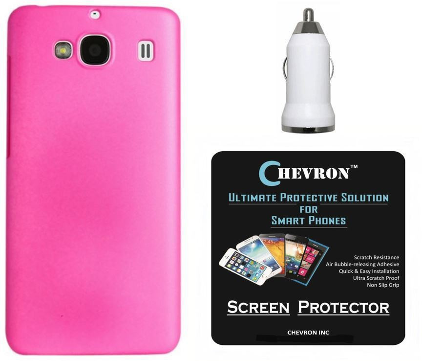 Chevron Premium Back Cover Case for Mi Redmi 2 Prime with HD Screen Guard & USB Car Charger (Rose Pink) Combo Set
Chevron Premium Back Cover Case for Mi Redmi 2 Prime with HD Screen Guard & USB Car Charger (Rose Pink) Combo Set