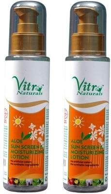 Vitro Naturals Pack of 2 - Aloe Sun Screen Moisturiser Lotion 200 g Vitro Naturals Pack of 2 - Aloe Sun Screen Moisturiser Lotion 200 g