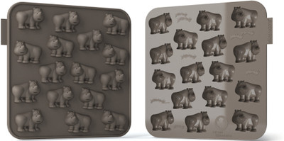 25% OFF on Silicone zone Silicone Zone - Rhinoceros Silicone Decorating Chocolates Mould - Grey 16 - Cup Mould Tray Pack of 1
