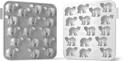 25% OFF on Silicone zone Silicone Zone - Polar Bear Chocolate Mold - White 16 - Cup Mould Tray Pack of 1