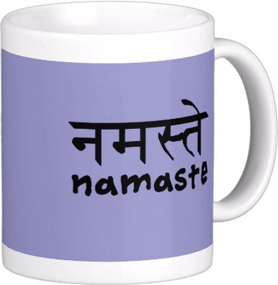 38% OFF on Exoctic Silver Namastey C001 Ceramic Mug 300 ml