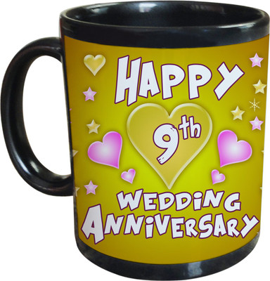 55% OFF on SajawatHomes 9th Wedding Anniversary Coffee Ceramic Mug 350 ml