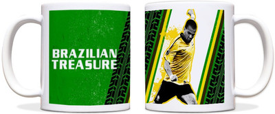 60% OFF on ShopMantra Dani Alves Brazil Football Black Ceramic Mug 300 ml
