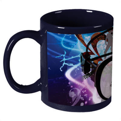 68% OFF on Amy Sony Headphones Dark Blue Ceramic Mug 330 ml