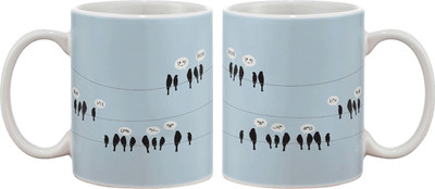 Artifa Birds Tweeting Porcelain, Ceramic Mug 350 ml