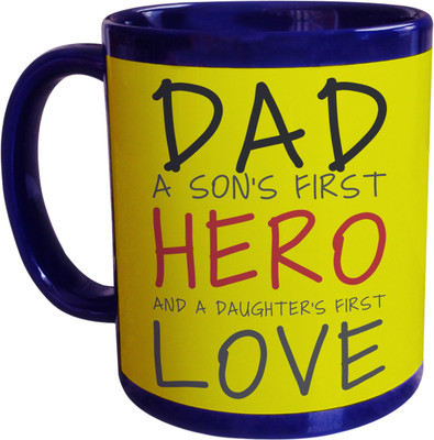 55% OFF on SajawatHomes Dad A Sons First Hero Blue Coffee Ceramic Mug 350 ml