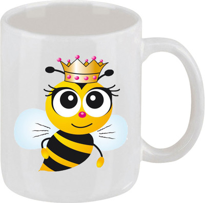 28% OFF on Ellicon C49 Funy Cartoon Bee Coffee Ceramic Mug 325 ml