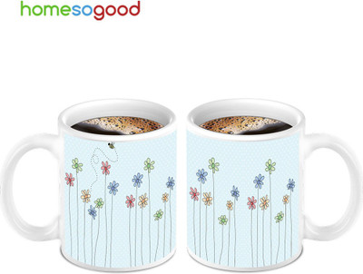 45% OFF on HomeSoGood Happy Bee Flowers 2 Mugs Ceramic Mug 280 ml, Pack of 2 45% OFF on HomeSoGood Happy Bee Flowers 2 Mugs Ceramic Mug 280 ml, Pack of 2