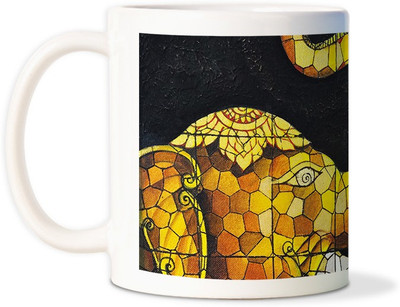 87% OFF on AMY Elephant Truck Design Ceramic Mug