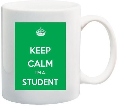40% OFF on Teeskart Keep Calm Im A Student Porcelain Mug 300 ml
