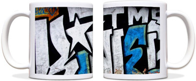 60% OFF on ShopMantra Printed Graffitti Black Ceramic Mug 300 ml