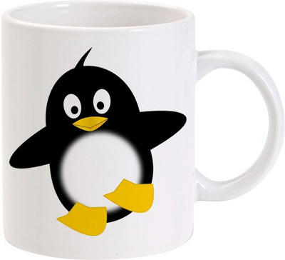59% OFF on Lolprint Dancing Penguin Ceramic Mug 325 ml
