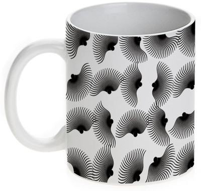 63% OFF on Mugwala Black & White Fanny Designer Ceramic Mug 373 ml