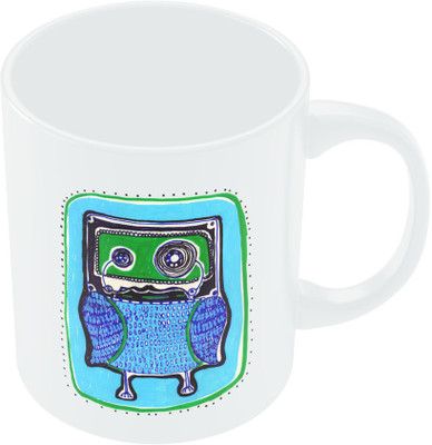 29% OFF on PosterGuy The Singing Owl Blue Ceramic Mug 280 ml
