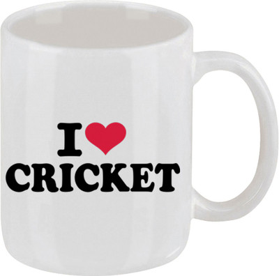 28% OFF on Ellicon E104 I Love Cricket Ceramic Mug 325 ml