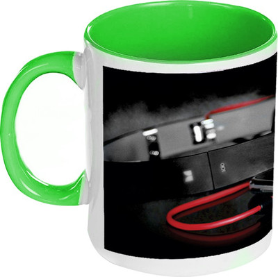 41% OFF on AMY Head Phones And Mobile Inside Green Coffee Ceramic Mug 325 ml