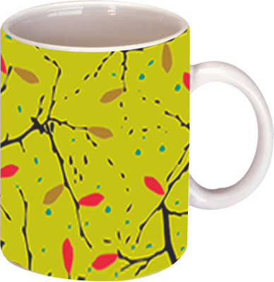 45% OFF on Printland Printed Leaf Ceramic Mug 350 ml