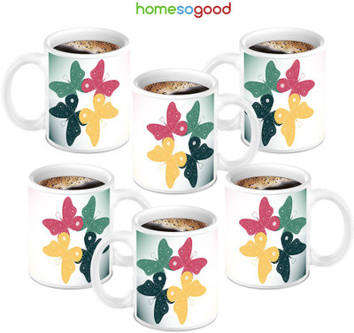 49% OFF on HomeSoGood Four Beautiful Butterfly’s On Coffee Ceramic Mug 280 ml, Pack of 6 49% OFF on HomeSoGood Four Beautiful Butterfly’s On Coffee Ceramic Mug 280 ml, Pack of 6