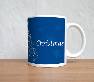 60% OFF on StyBuzz Blue Tree Merry Christmas Ceramic Mug 300 ml