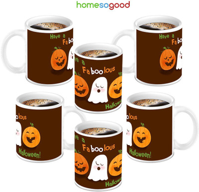 49% OFF on HomeSoGood Funny Halloween Faces On Ceramic Mug 280 ml, Pack of 6 49% OFF on HomeSoGood Funny Halloween Faces On Ceramic Mug 280 ml, Pack of 6