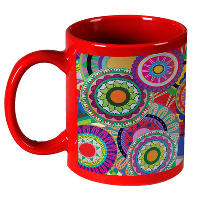68% OFF on AMY Colorfull Jaipuri Circle Flower Design Red Ceramic Mug 325 ml 68% OFF on AMY Colorfull Jaipuri Circle Flower Design Red Ceramic Mug 325 ml