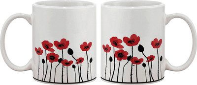 15% OFF on Artifa Red Flowers Art Porcelain, Ceramic Mug 350 ml 15% OFF on Artifa Red Flowers Art Porcelain, Ceramic Mug 350 ml