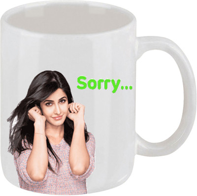 28% OFF on Ellicon C109 Katrina Kaif Sorry Coffee Ceramic Mug 325 ml