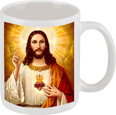 28% OFF on Ellicon D62 Jesus God Ceramic Mug 325 ml