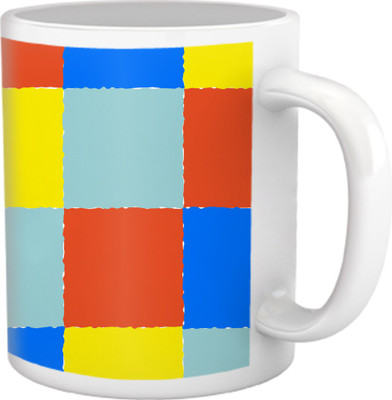 60% OFF on Tiedribbons Shy Shine_Geometric Multicolor_Check Board Pattern Ceramic Mug 325 ml