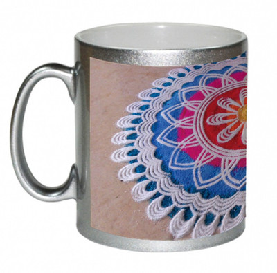 55% OFF on AMY Beautiful Big Flower Rangoli Ceramic Mug 325 ml