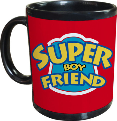 55% OFF on SajawatHomes Gifts For Super Boy Friend Black Coffee Ceramic Mug 350 ml